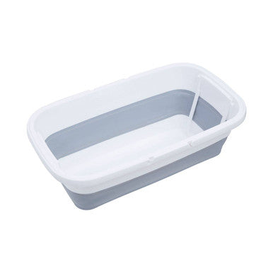Averill  White And Grey Collapsible Basket With Handles