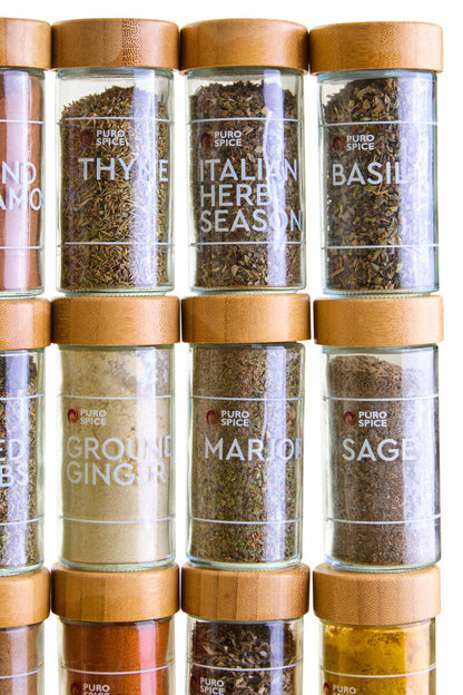 Puro Bamboo Revolving Spice Rack with 16 Jars