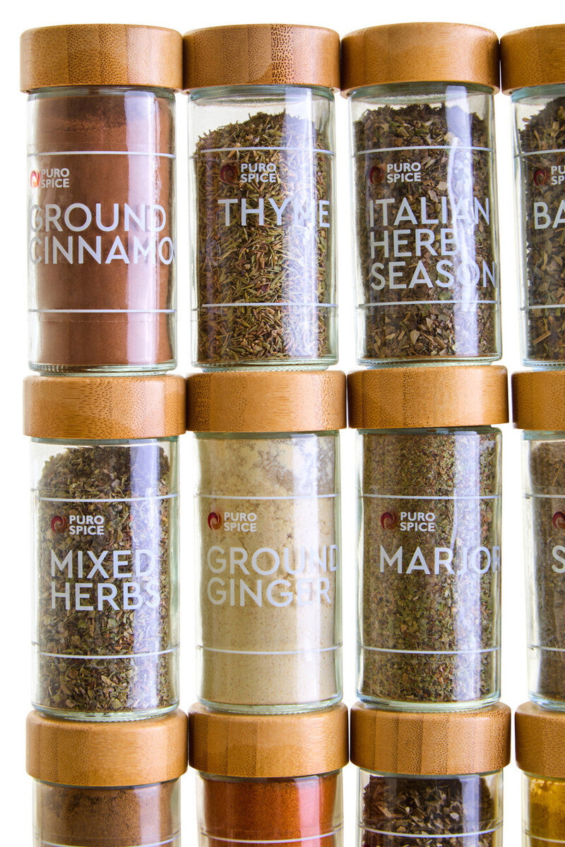 Puro Bamboo Revolving Spice Rack with 16 Jars
