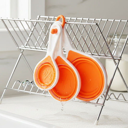 Zing Set Of 4 Collapsible Orange Silicone Measuring Cups