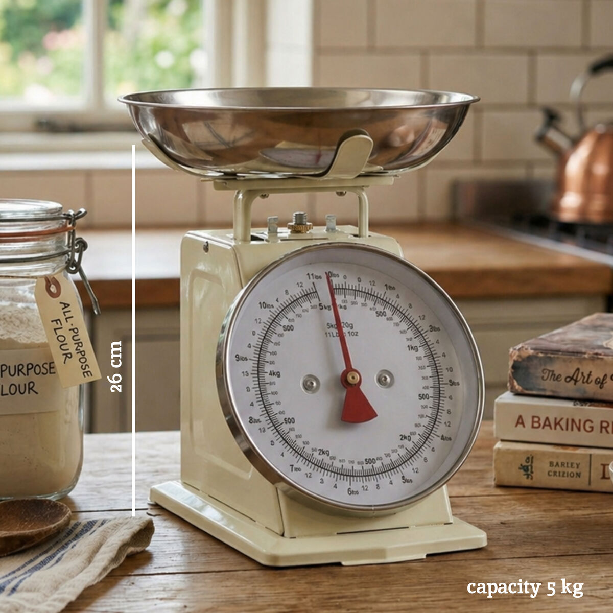 Olivier 5Kg Cream Retro Kitchen Scale