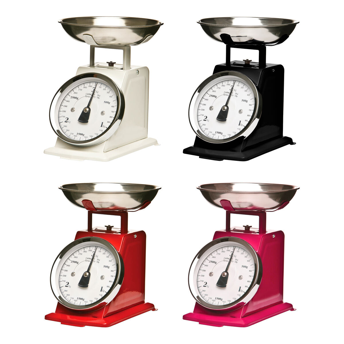 3Kg Red Retro Kitchen Scale | Olivier