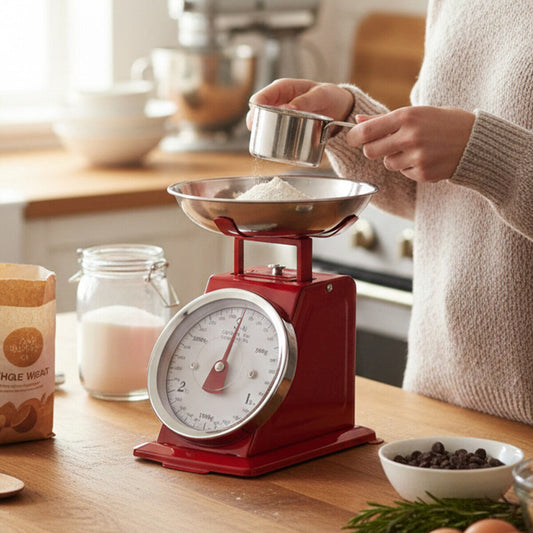 3Kg Red Retro Kitchen Scale | Olivier