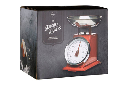 3Kg Red Retro Kitchen Scale | Olivier