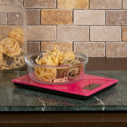 Zing Hot Pink Glass Kitchen Scale