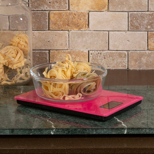 Zing Hot Pink Glass Kitchen Scale