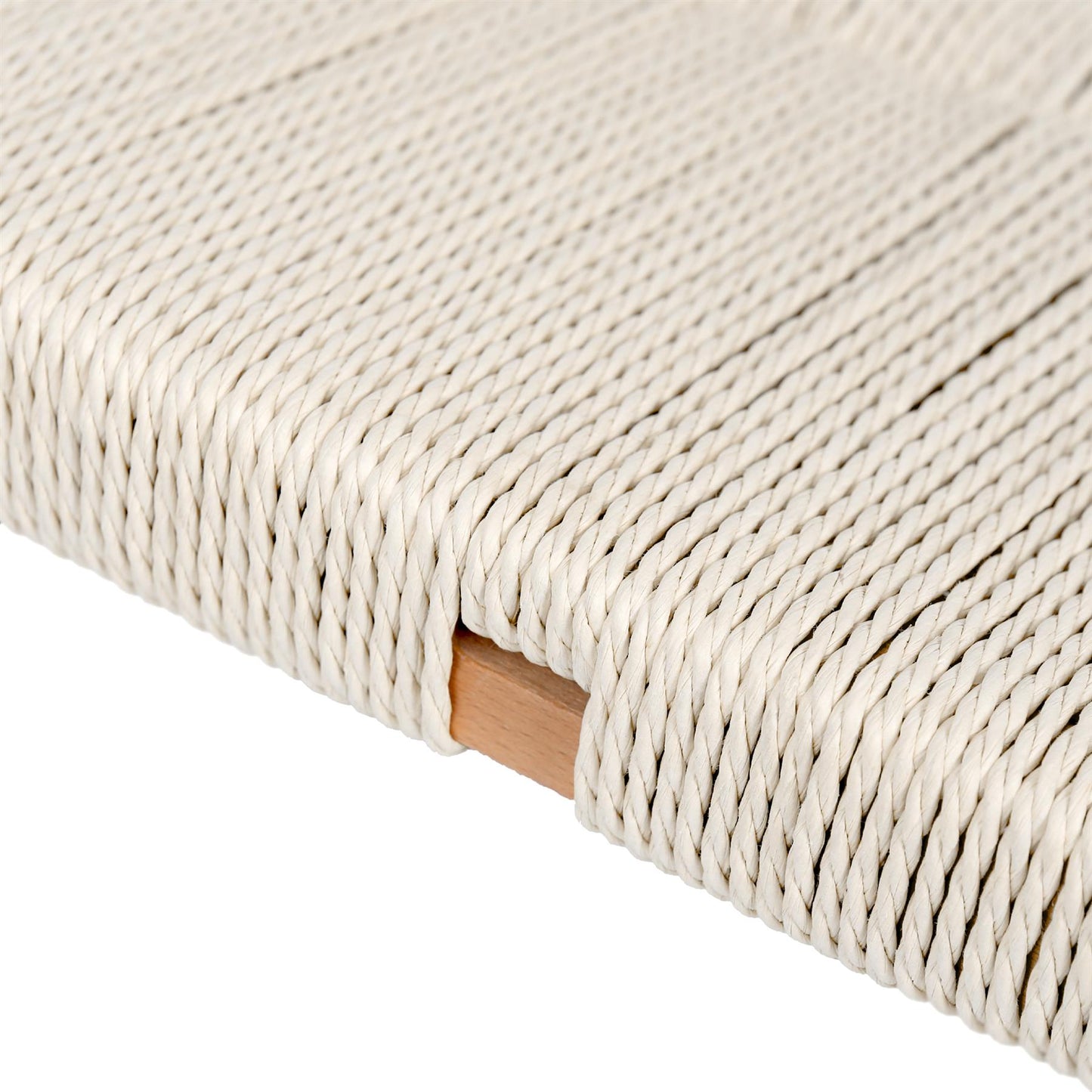 Beige Wooden Wishbone Dining Bench