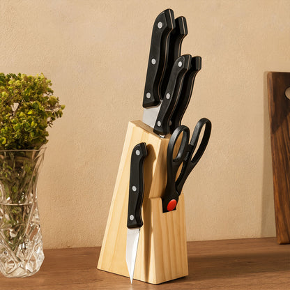Maxima 6 Piece Knife and Scissor Set in Wooden Block