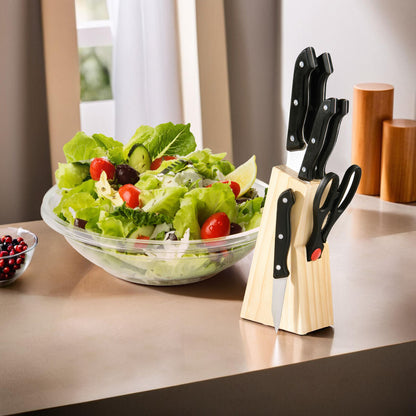 Maxima 6 Piece Knife and Scissor Set in Wooden Block