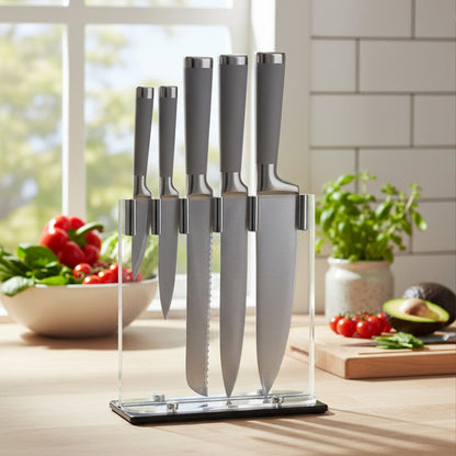 Corsico 5 Piece Knife Set With Acrylic Block