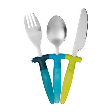 Kai Childrens 3 Piece Blue and Yellow Cutlery Set