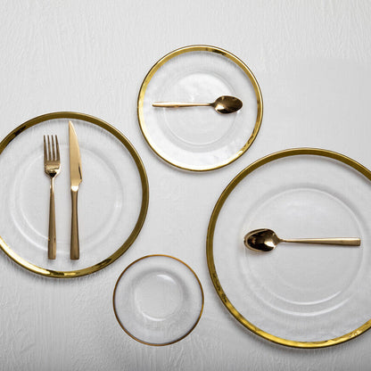 Avie Glow 16 Piece Gold Cutlery Set