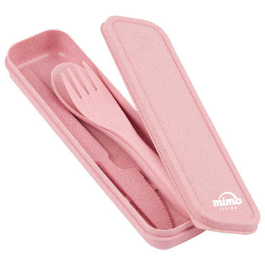 Mimo Pink 3 Piece Travel Cutlery Set