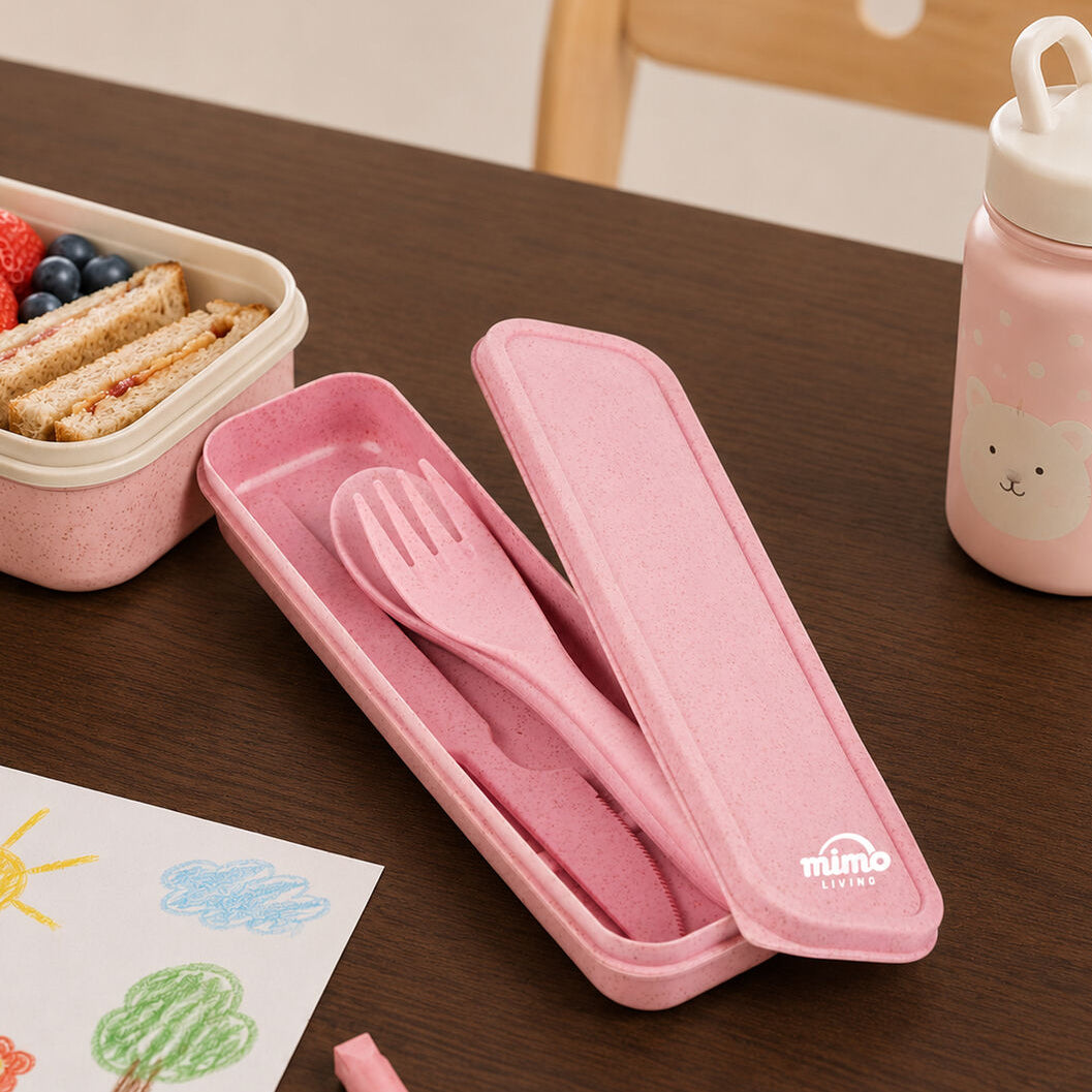 Mimo Pink 3 Piece Travel Cutlery Set