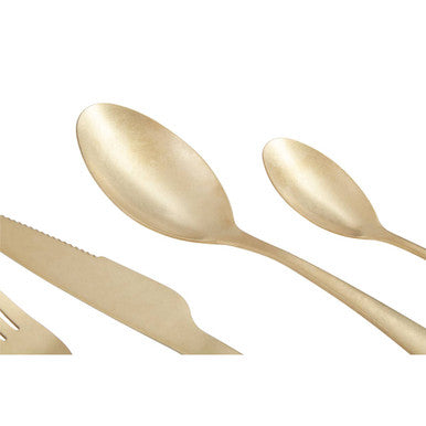 Avie 16 Piece Antique Gold Cutlery Set