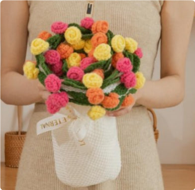 Bouquet Handmade Bouquet Wool Diy Crocheted Linglan Blanket