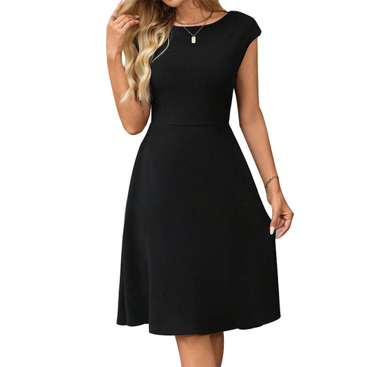 Spring and summer new dress with waist cinched A-line skirt for women