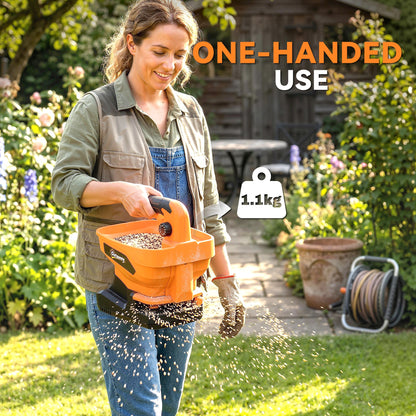 Outsunny Cordless Spreader, 3.3L Handheld Seed Spreader with Adjustable Scatter Width, Adjustable Flow, USB Charging Cable