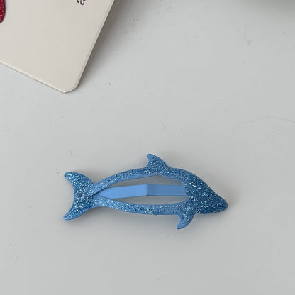 Dripping Dolphin Simple Girl Heart Romantic Cartoon Children Cropped Hair Clip Hair Accessories Hairpin Female