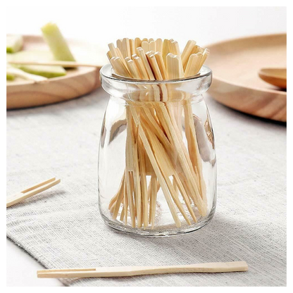 ECO Connection Pack Of 50 Disposable Natural Bamboo Skewer Forks