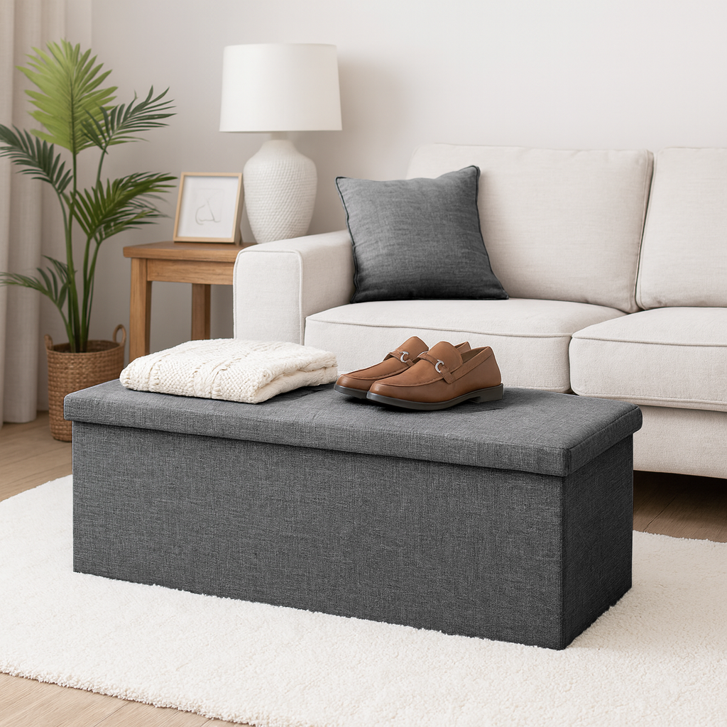 Foldable Storage Ottoman - 111 x 37 x 39cm