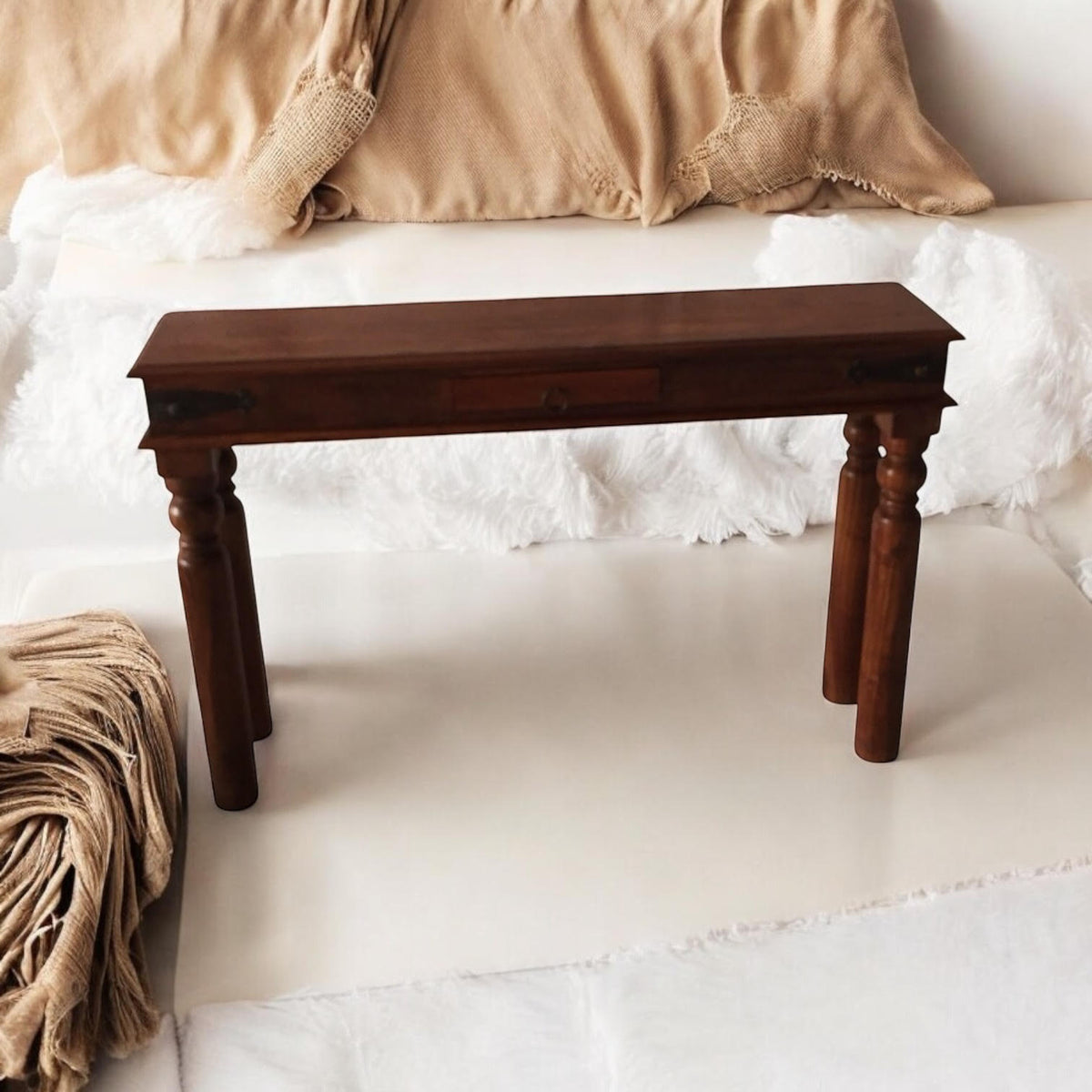 AcaciaHome Durable and Elegant 120CM Wooden Console Table - Spacious Storage and Timeless Design Home Décor with Classic Charm Table for Living Room, Hallway, and Entryway