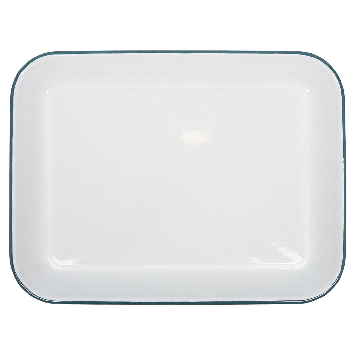 34cm x 26cm White Rectangle Enamel Hot Dog / Baking Tray