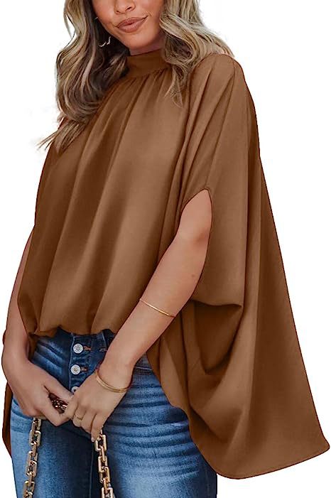 Oversized Top Batwing Sleeve Tarpaulin For Women