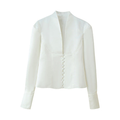 Women's Loose Casual Breasted Wide-shoulder Jacket