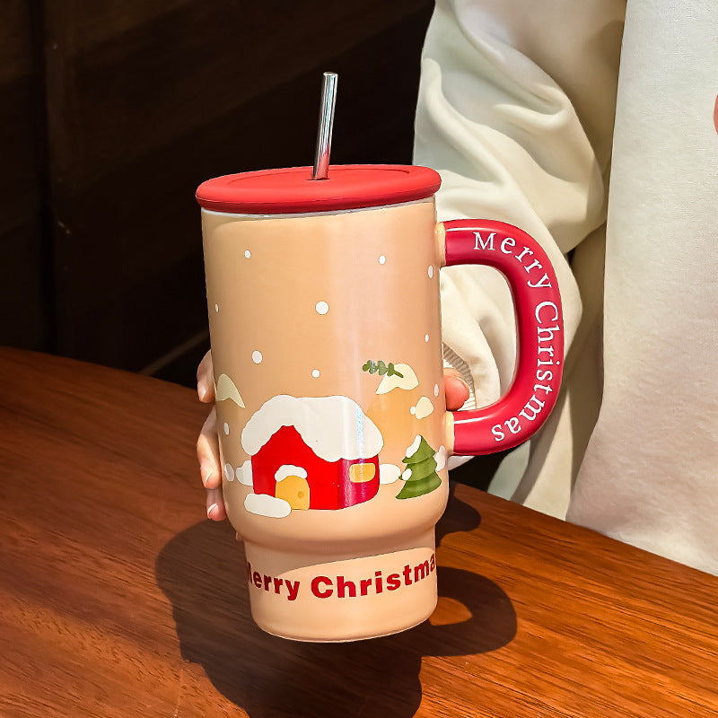 Christmas Gift Large Capacity Ceramic Cup Mug Creative
