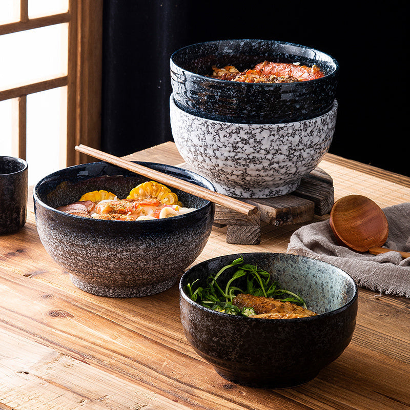 Japanese Style Ramen Bowl Ceramic Noodle Instant Noodle Chopsticks Spoon Set