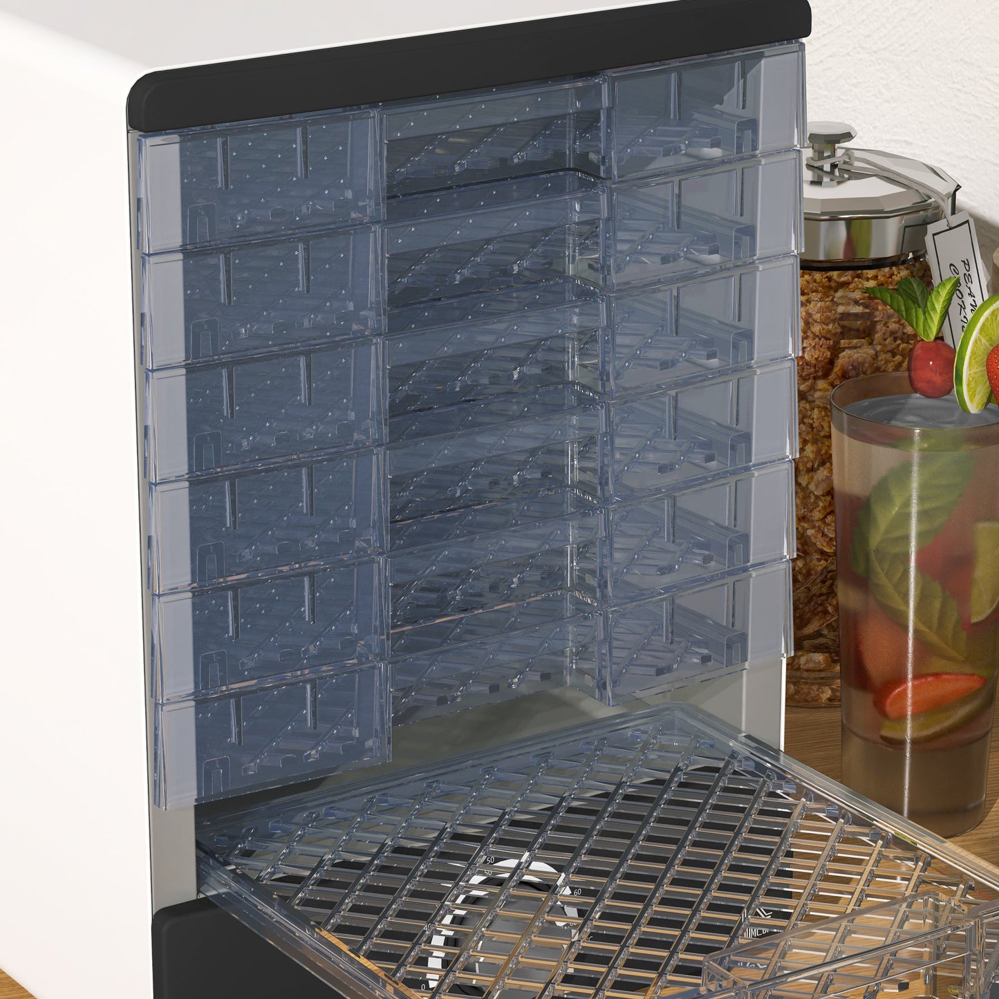 HOMCOM Seven Tray, 40-70\'c2\'b0C Food Dehydrator - White