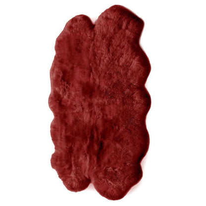 Genuine Berry Red Sheepskin Faux Fur Rug
