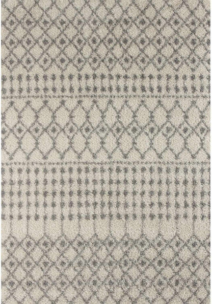 Moroccan Ivory Grey Shaggy Rug | 1000