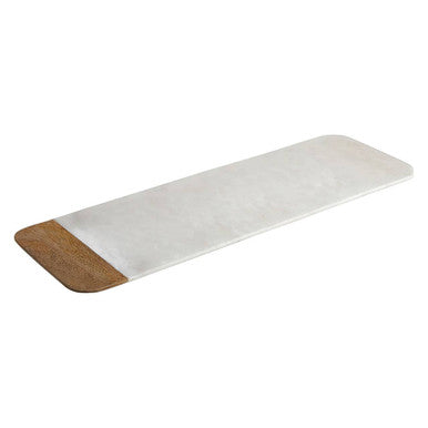 Large White Marble and Mango Wood Serving Board | Monzaro