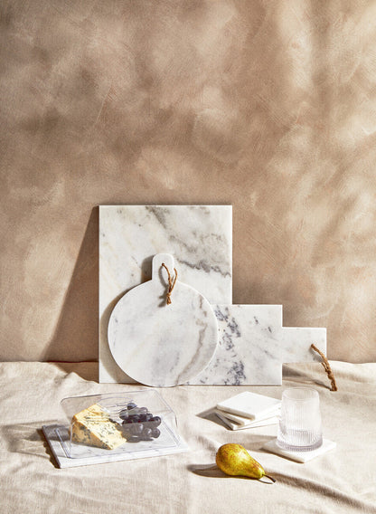 Small White Marble Chopping and Serving Board | Salerno