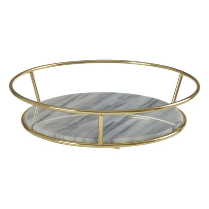 Delphine White Marble And Brass Finish Fruit Basket