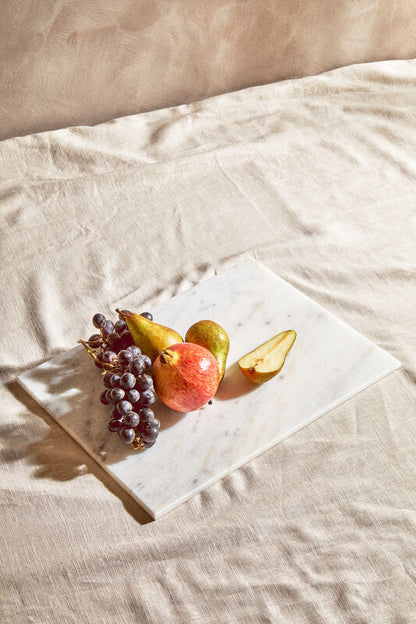 Kindia Rectangular White Marble Chopping And Serving Board