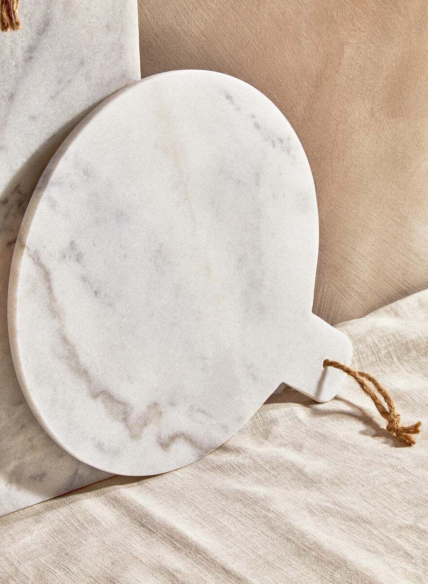 Round Marble Paddle Chopping and Serving Board | Kindia