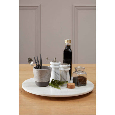 Kindia Round White Marble Lazy Susan