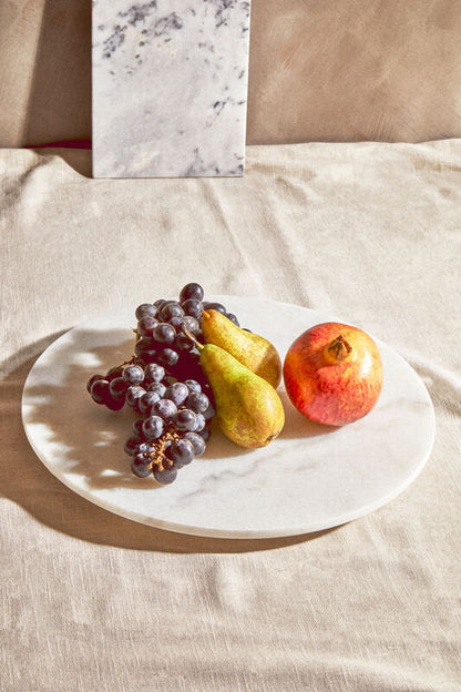 Kindia Round White Marble Lazy Susan