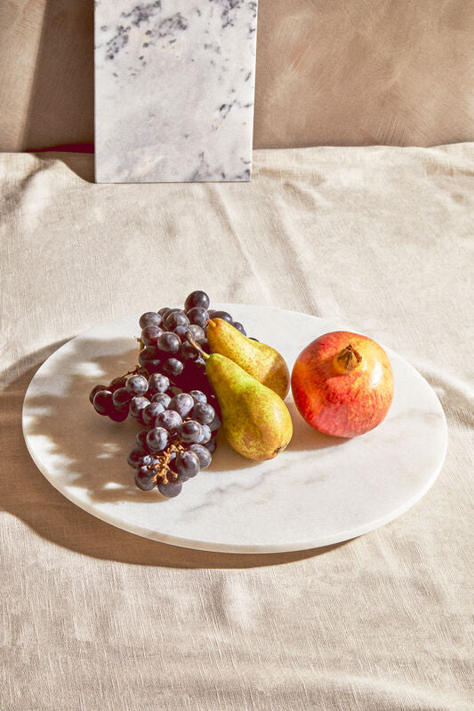 Kindia Round White Marble Lazy Susan
