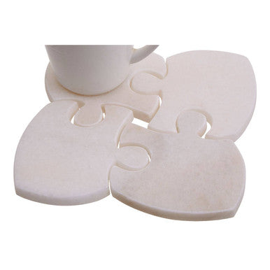 Kindia Set Of 4 Marble Jigsaw Coasters