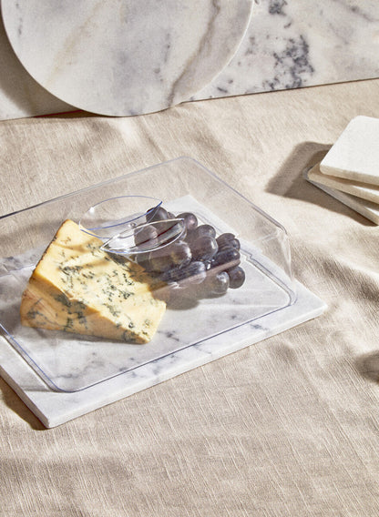 Kindia Set Of Four White Marble Square Coasters