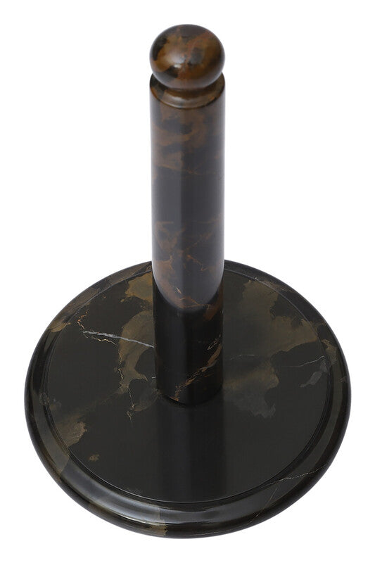 Marmore Black And Gold Marble Kitchen Roll Holder