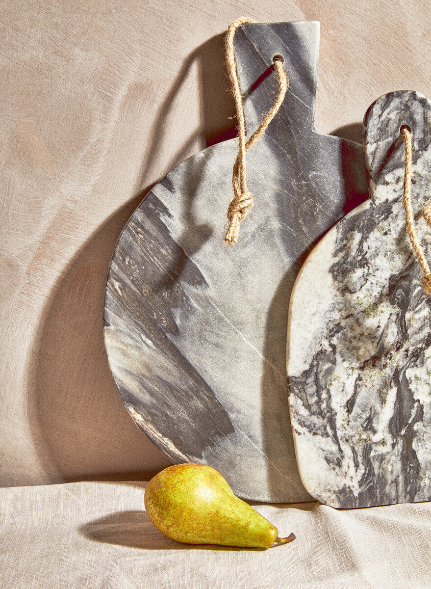 Marmore Grey Marble Round Paddle Serving Board