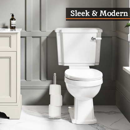 Linnea Chrome and White Marble Toilet Roll Holder
