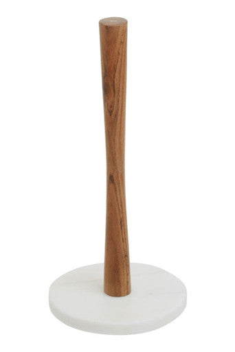 Acacia Wood and Marble Kitchen Roll Holder | Monzaro