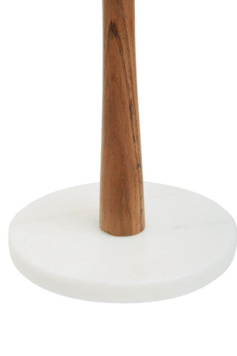 Acacia Wood and Marble Kitchen Roll Holder | Monzaro