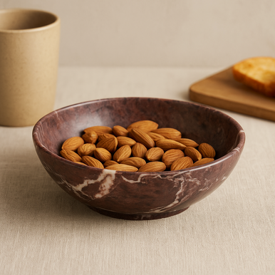 Marmore Red and White Marble Bowl